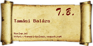 Tamási Balázs névjegykártya