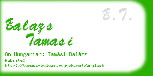 balazs tamasi business card